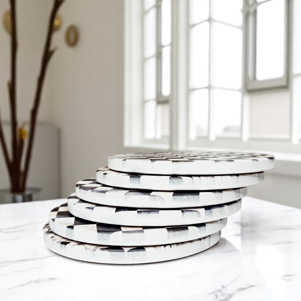 Courtly Check Coasters