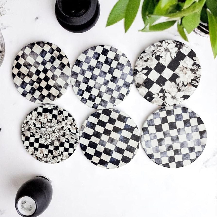 Courtly Check Coasters