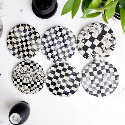 Courtly Check Coasters