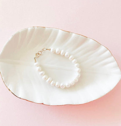 Gold-Filled Freshwater Pearl Baby Bracelet | Hypoallergenic Keepsake Gift | Matching Mommy &amp; Me Jewelry