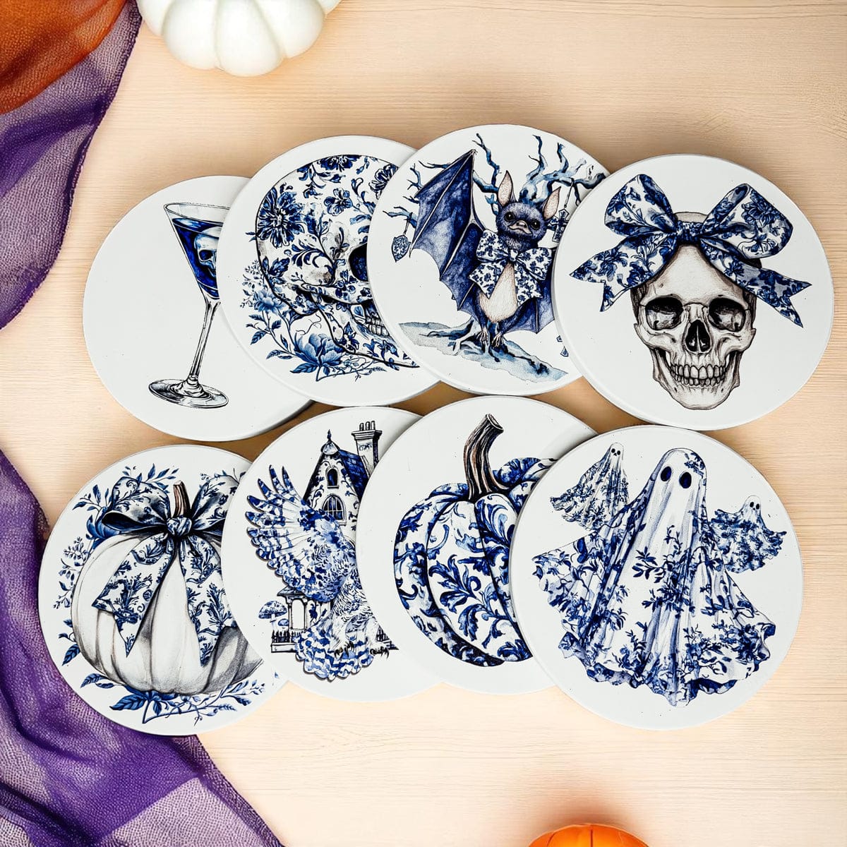 Gia Roma Coaster Chinoiserie Halloween Coasters