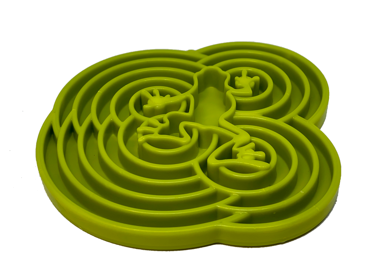 Water Frog eTray - Shallow Slow Feeder Dog Bowl for Enrichment | USA Made