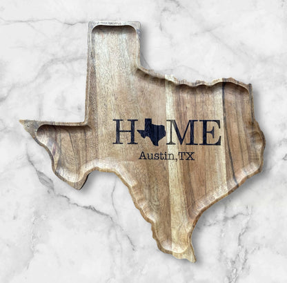 Custom Texas Shaped Serving Tray - My American Goods
