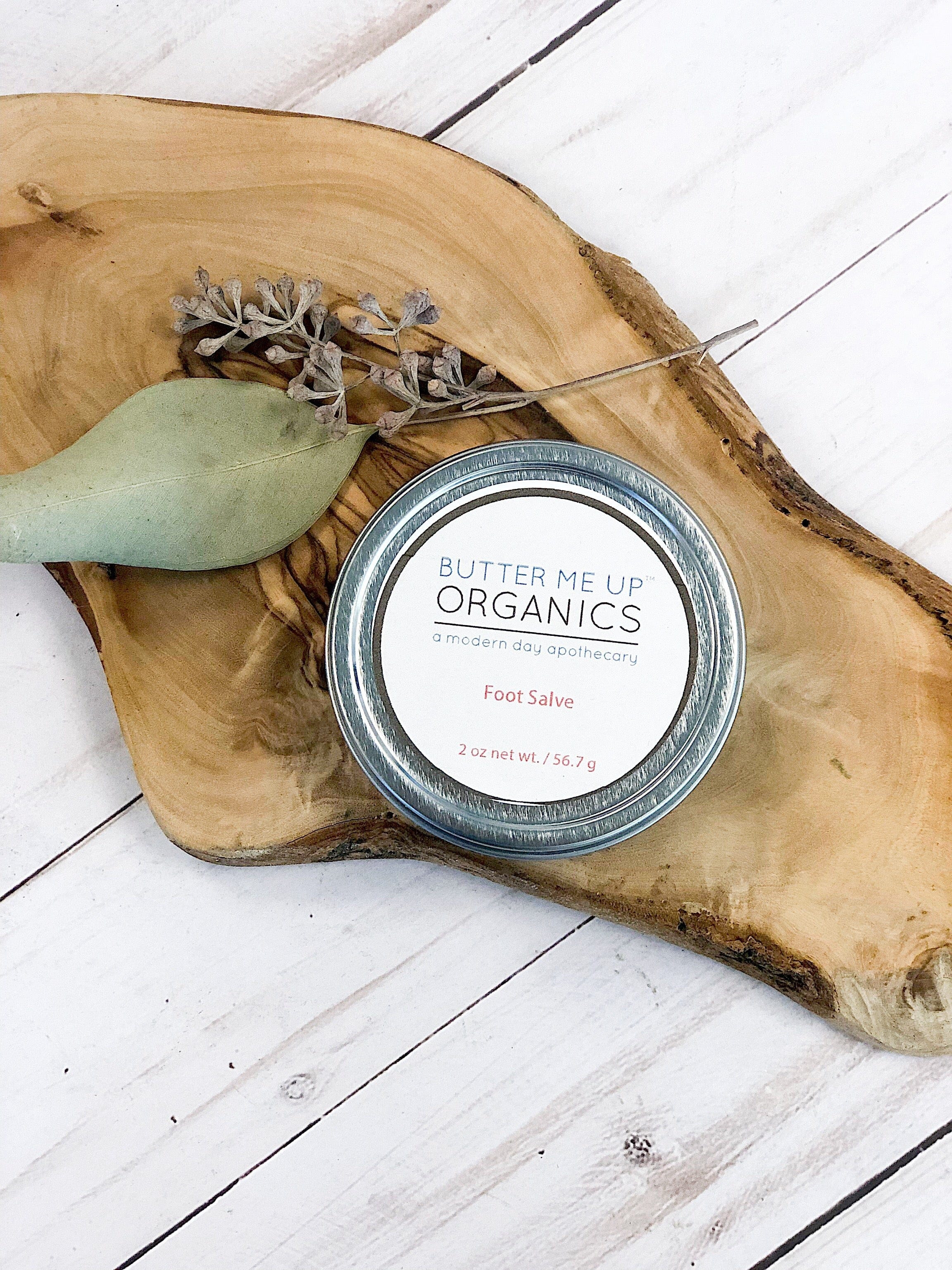 Butter Me Up Organics Body Foot Salve/ Dry Cracked Feet / Heel Salve / Foot Butter