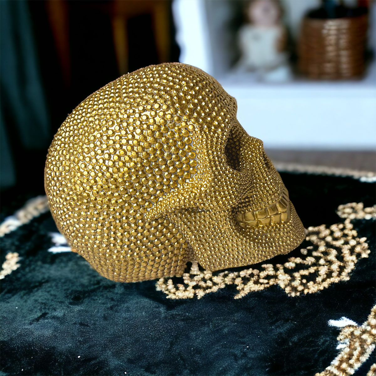 Resin Skull Gold - My American Goods