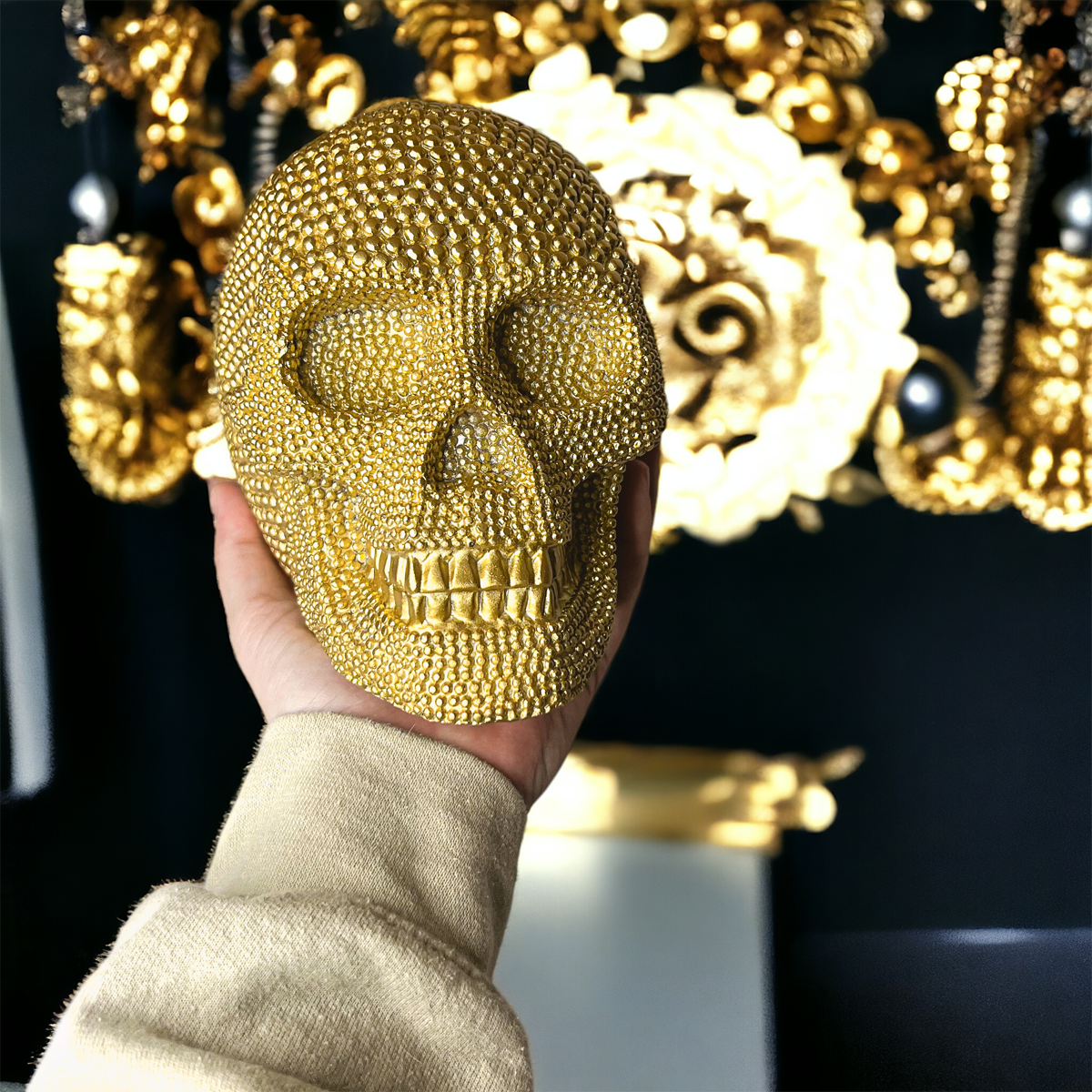 Resin Skull Gold - My American Goods