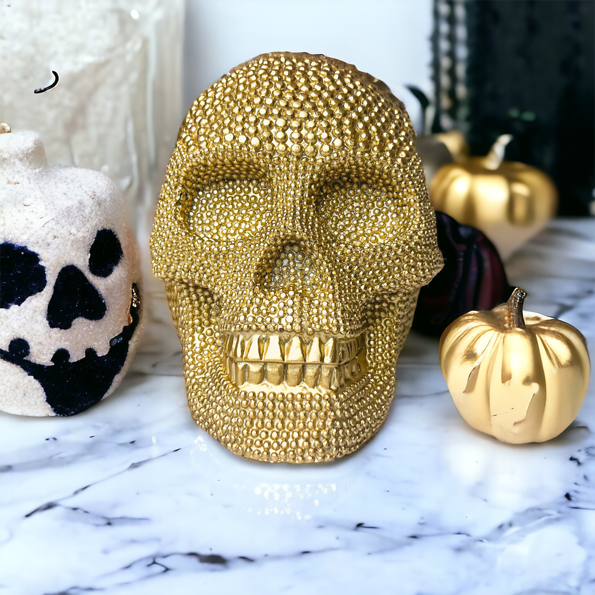 Resin Skull Gold - My American Goods