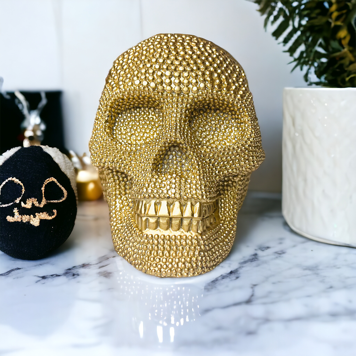 Resin Skull Gold - My American Goods