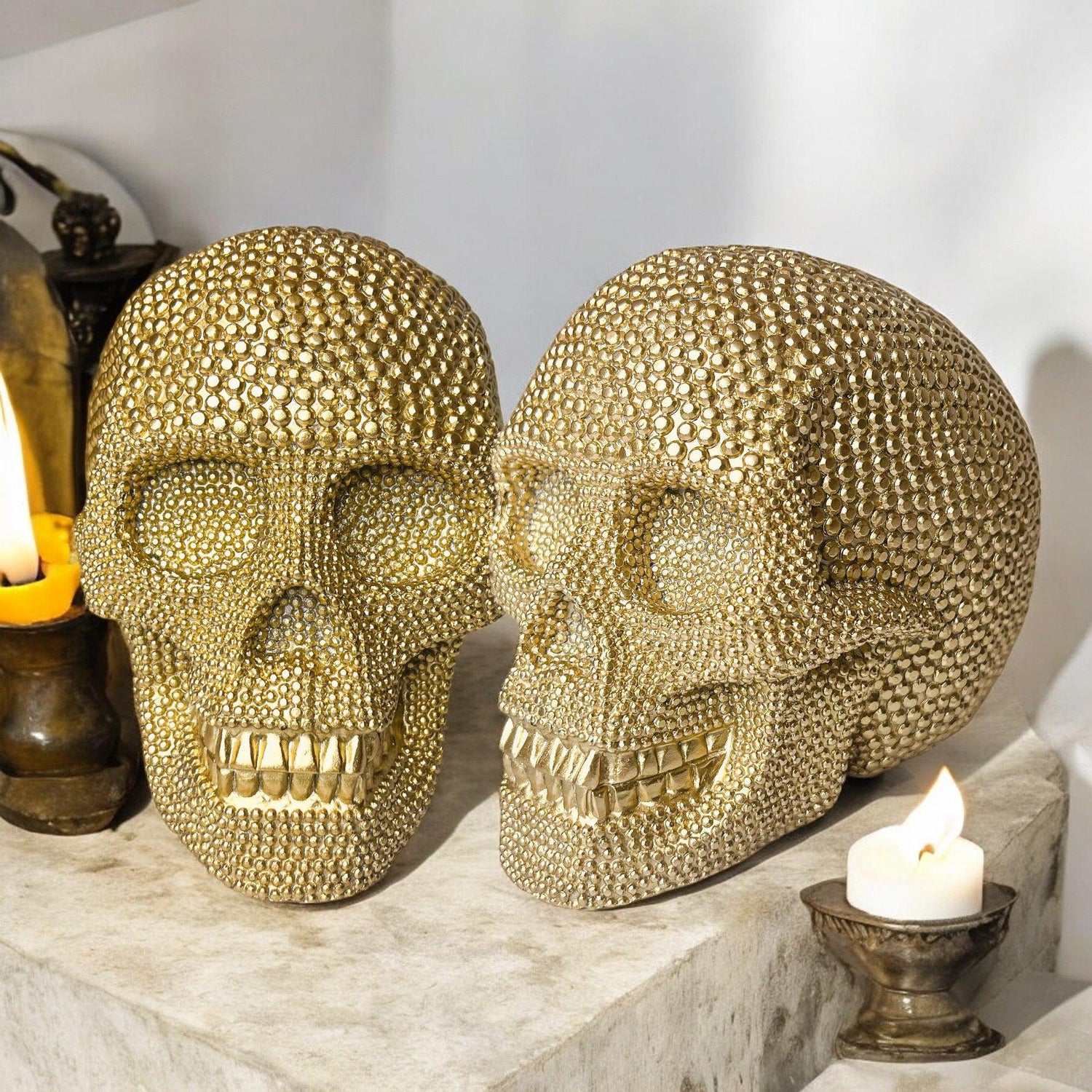 Resin Skull Gold - My American Goods