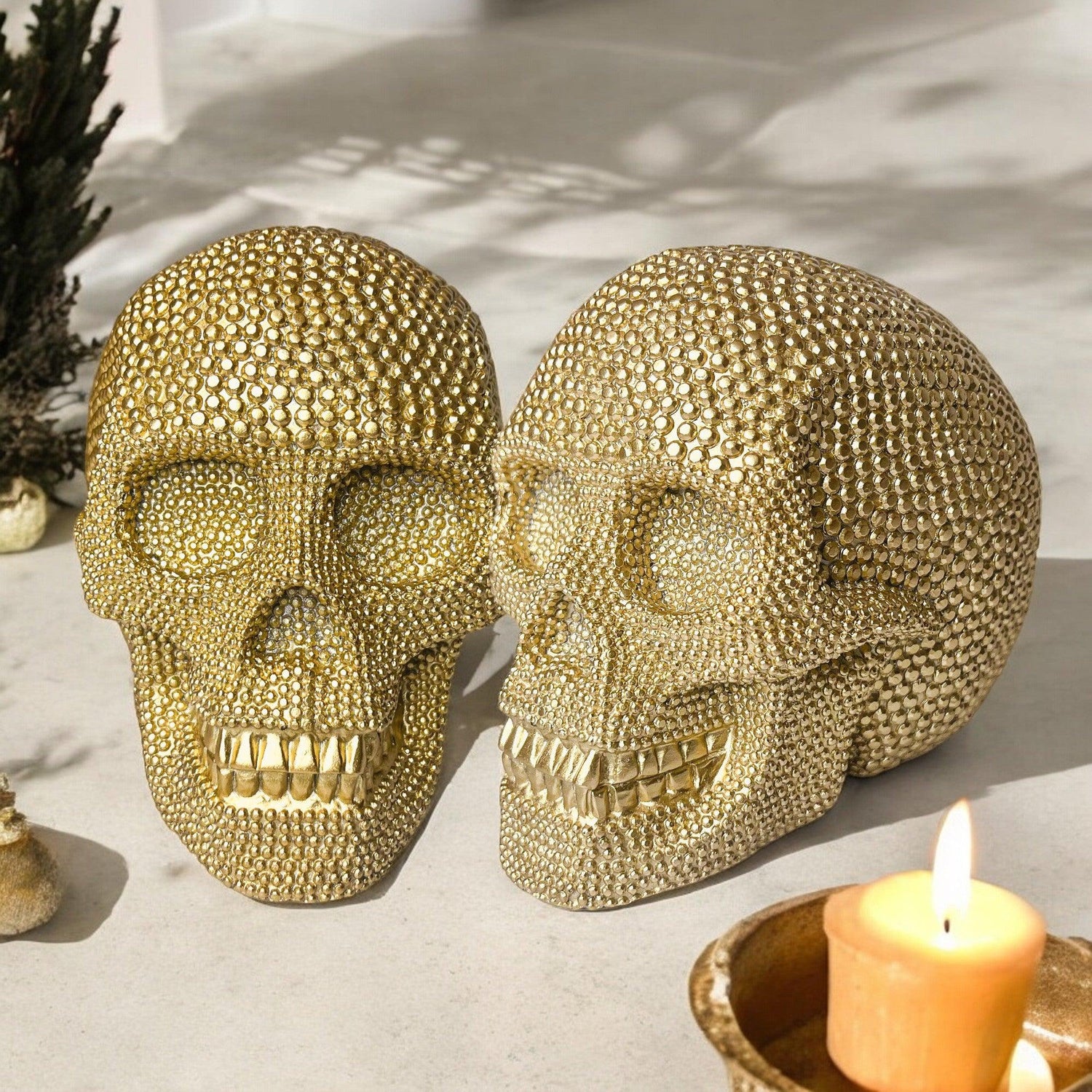 Resin Skull Gold - My American Goods