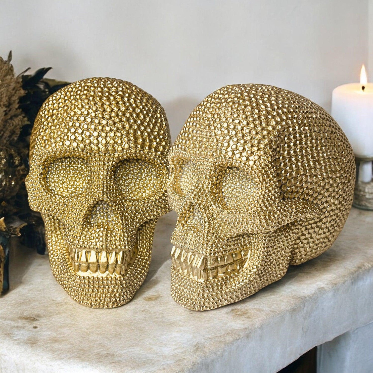 Resin Skull Gold - My American Goods