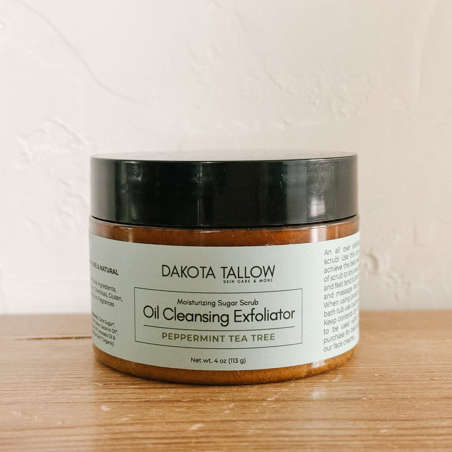 Dakota Tallow Sugar Scrub 4oz / Citrus &amp; Lavender Oil Cleansing Makeup Remover | Sugar Scrub Exfoliator