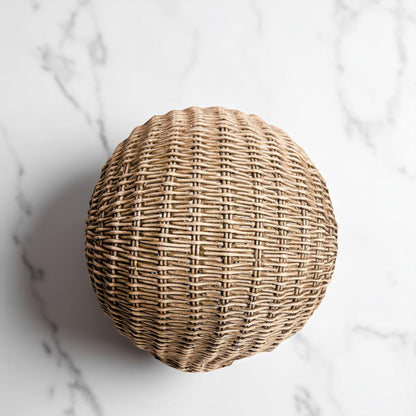 Skull Me Rattan-Style Skull Decor – Natural &amp; White Resin