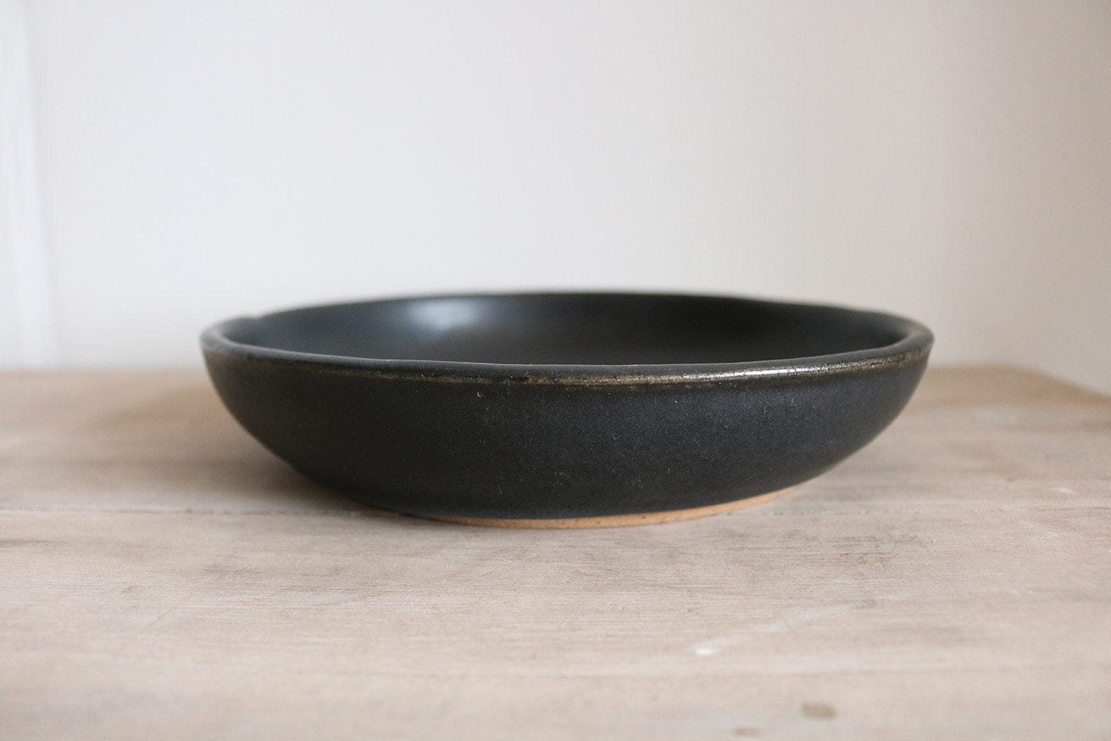 KJ Pottery Bowl Matte Black / Glazed Rim Pasta Bowl
