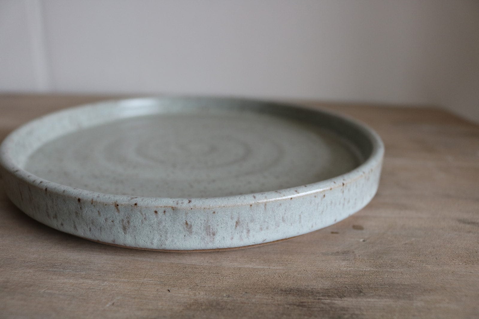 KJ Pottery Plate Speckled Grey / Tall Rim / Glazed Rim Small Plate