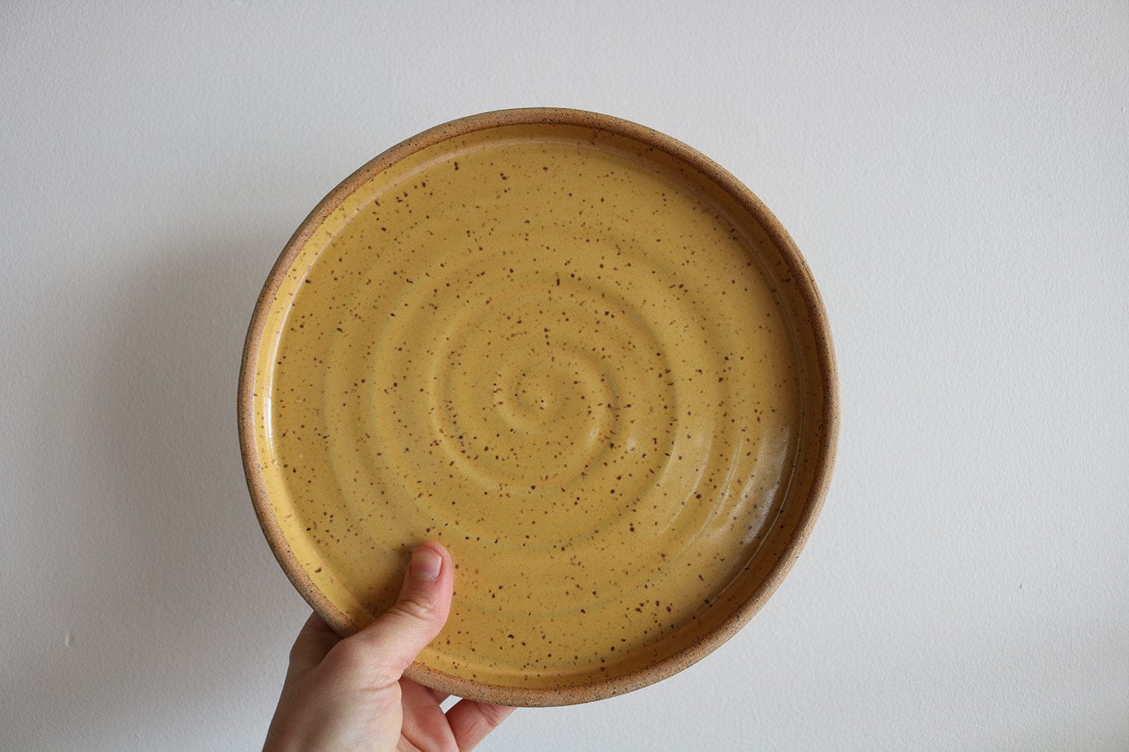 KJ Pottery Plate Mustard Yellow / Tall Rim / Glazed Rim Small Plate