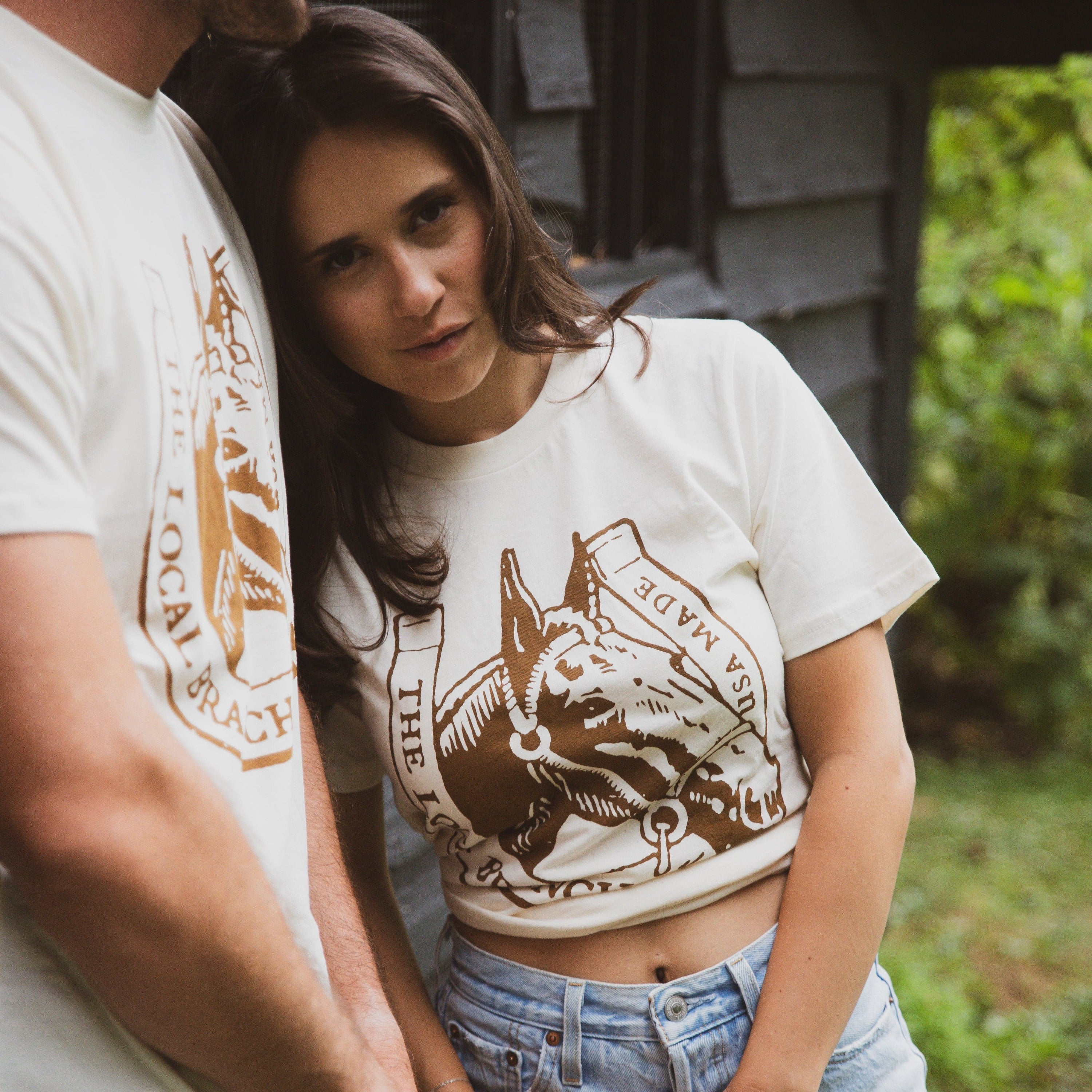 The Local Branch Tee S / Cream Horse Tee - USA Made