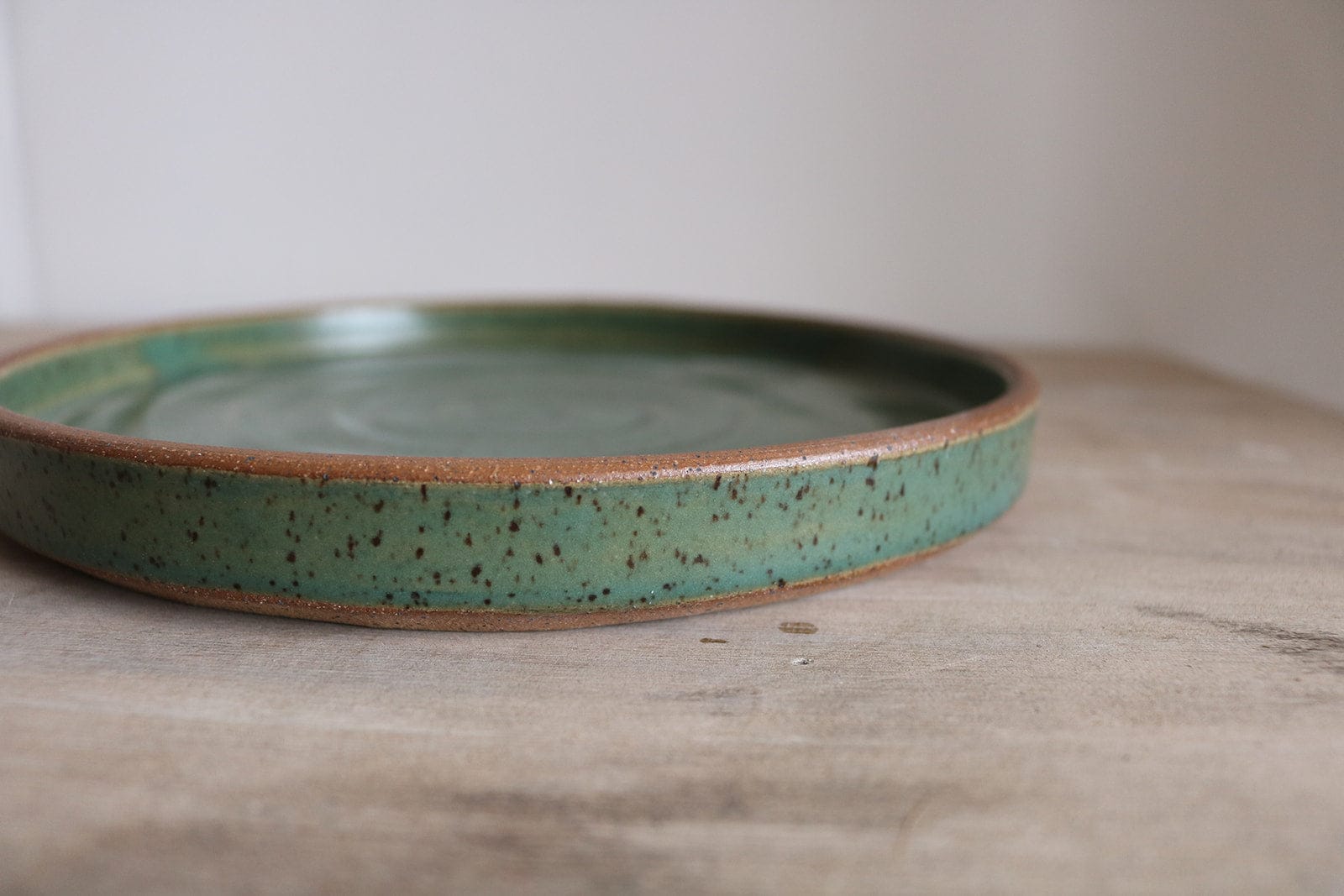 KJ Pottery Plate Fern / Tall Rim / Glazed Rim Small Plate