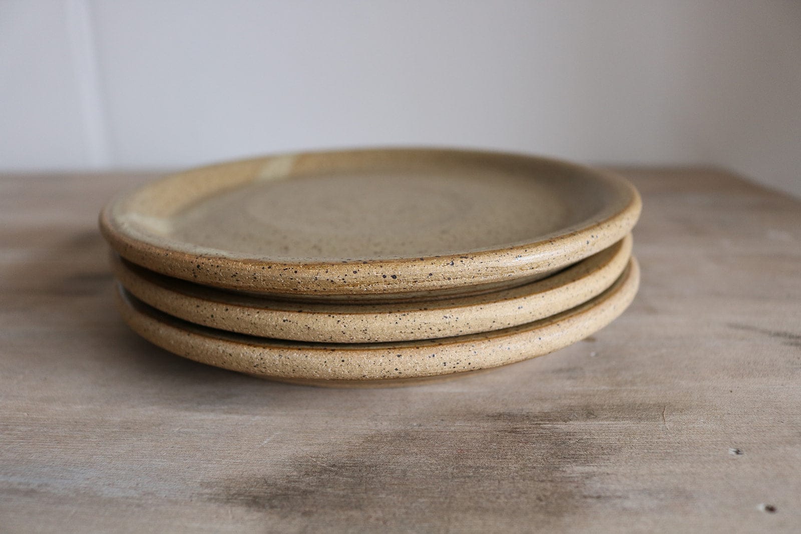 KJ Pottery Plate Sand / Tall Rim / Glazed Rim Small Plate