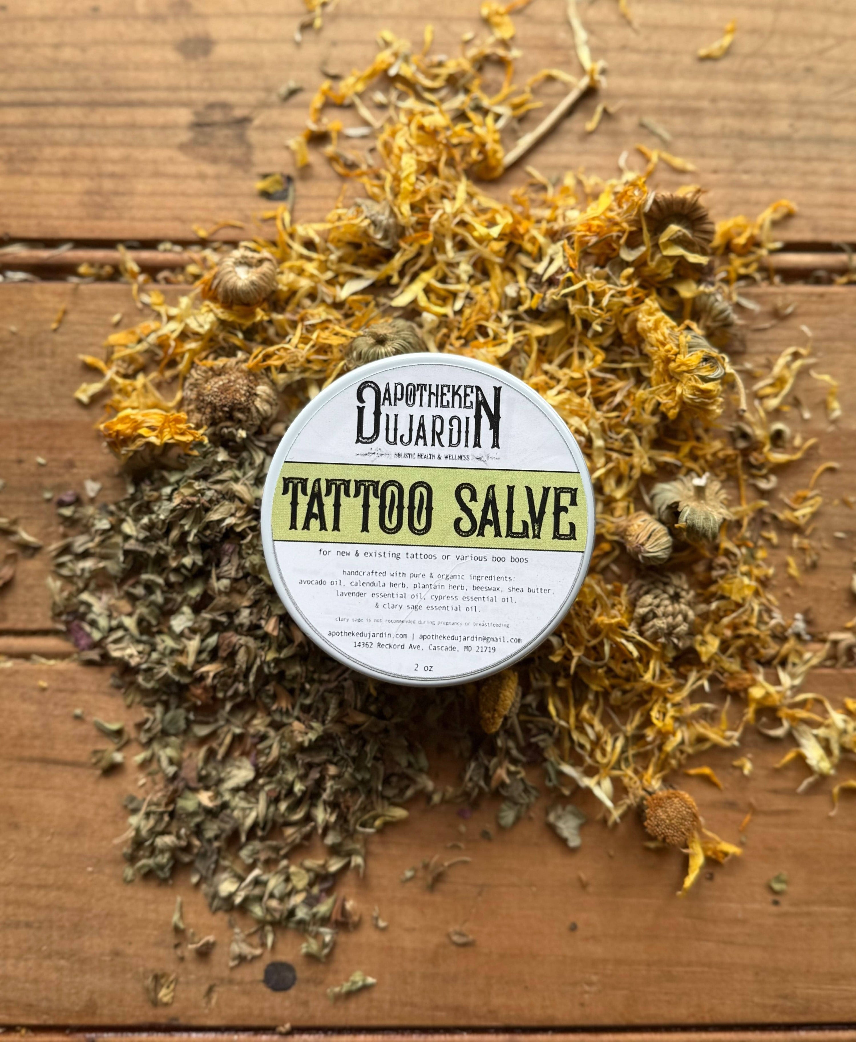 Apotheke DuJardin salve 2 oz Tattoo Salve | New &amp; Existing | Itchy Skin | Boo Boos