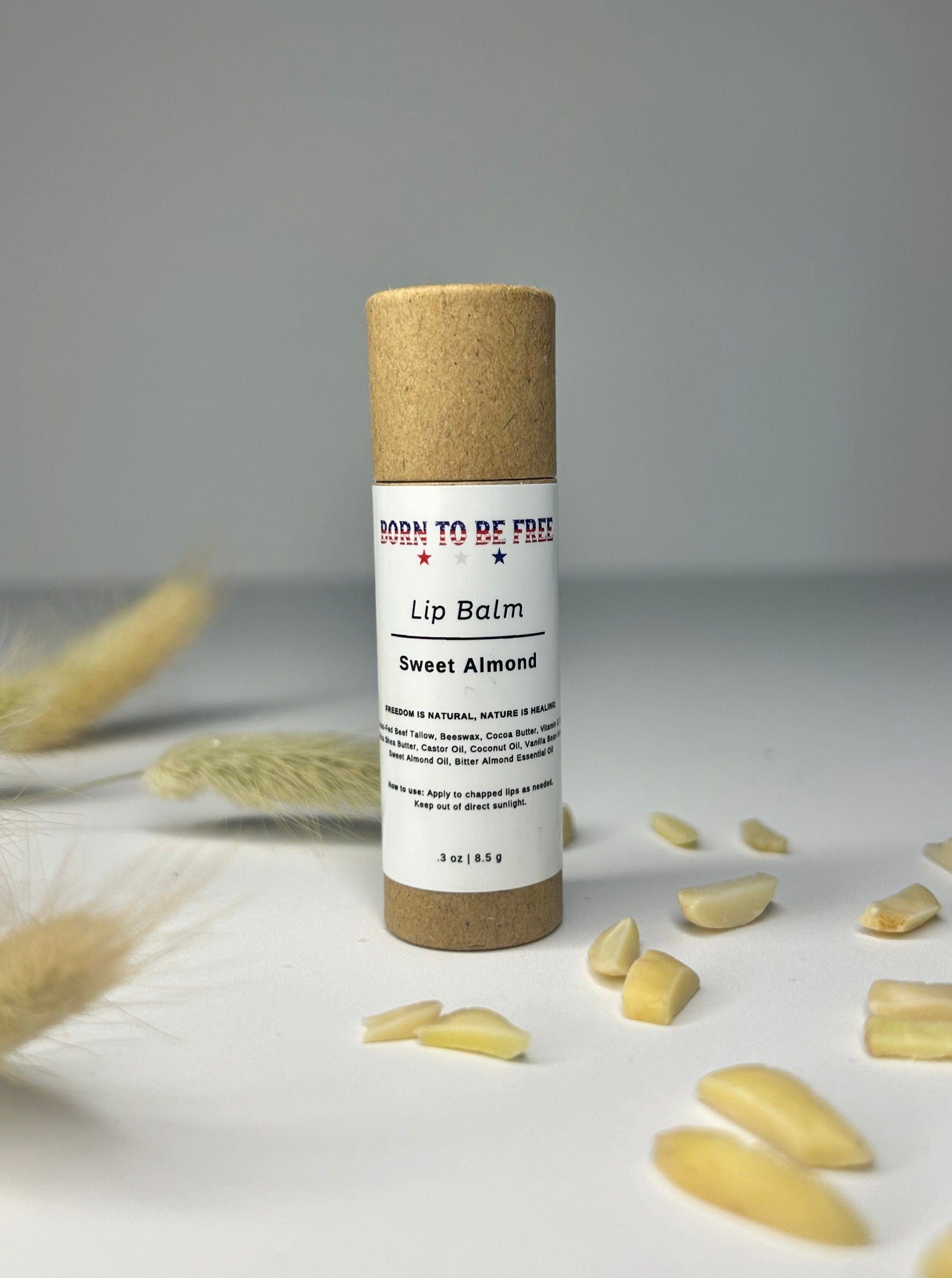 Born To Be Free Lip Balm 2-Pack (2 × .3 oz Push-Up Tubes) Sweet Almond Lip Balm