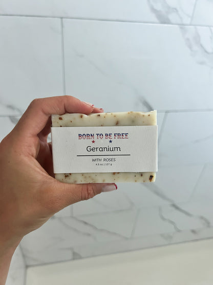Geranium Rose Tallow Soap Bar - My American Goods