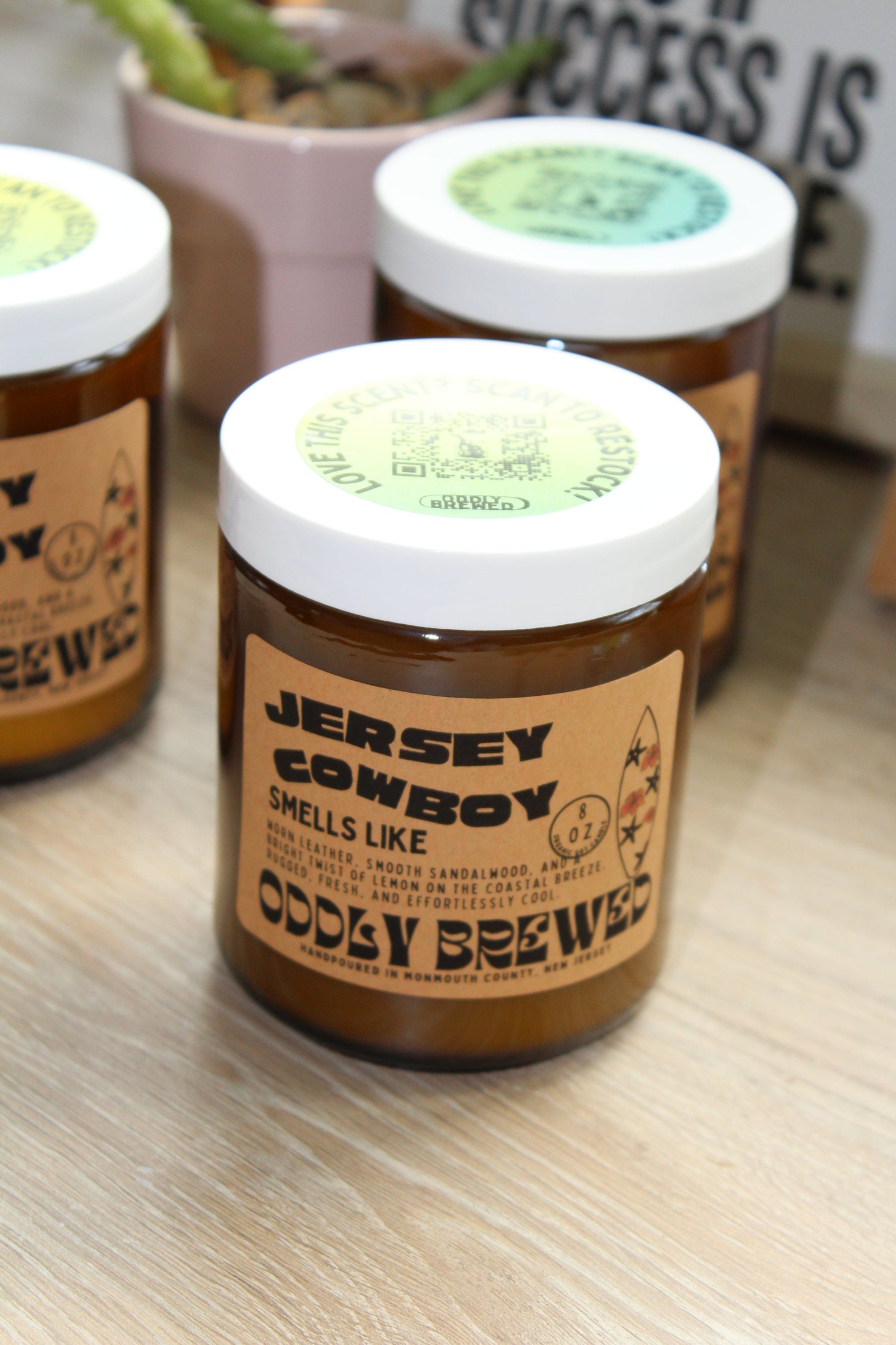 Oddly Brewed Candles Jersey Cowboy soy candle