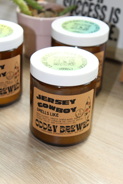 Oddly Brewed Candles Jersey Cowboy soy candle