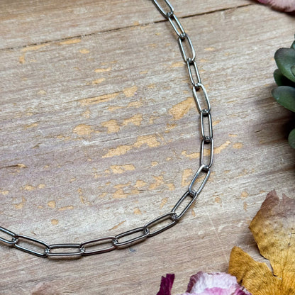 14" Silver-Plated Paperclip Chain Choker