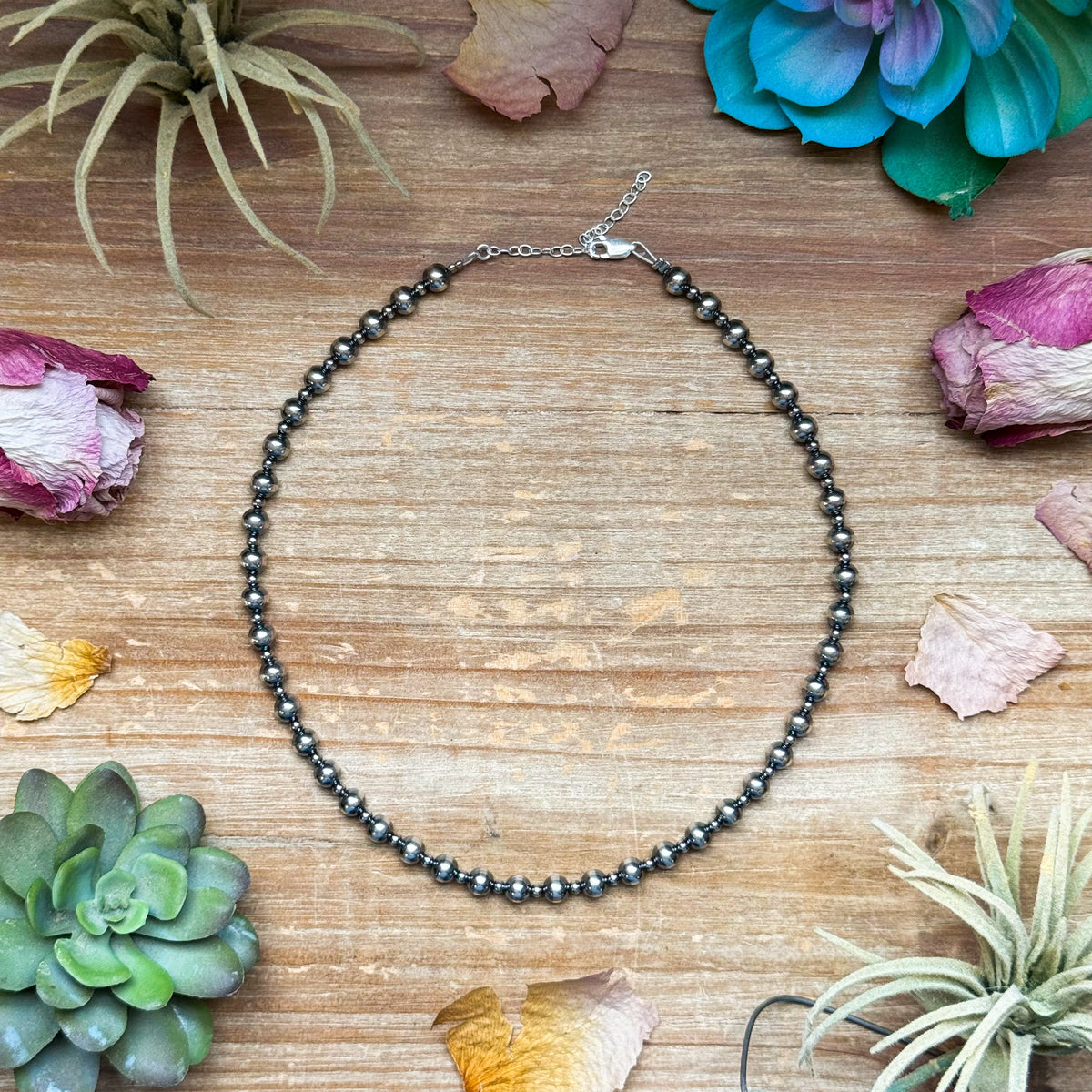 14" Graduated Sterling Silver Pearl Choker – 3mm &amp; 6mm