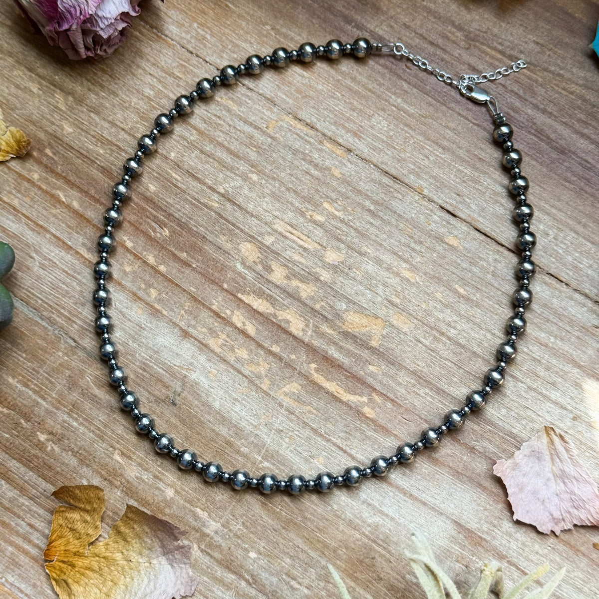 14" Graduated Sterling Silver Pearl Choker – 3mm &amp; 6mm