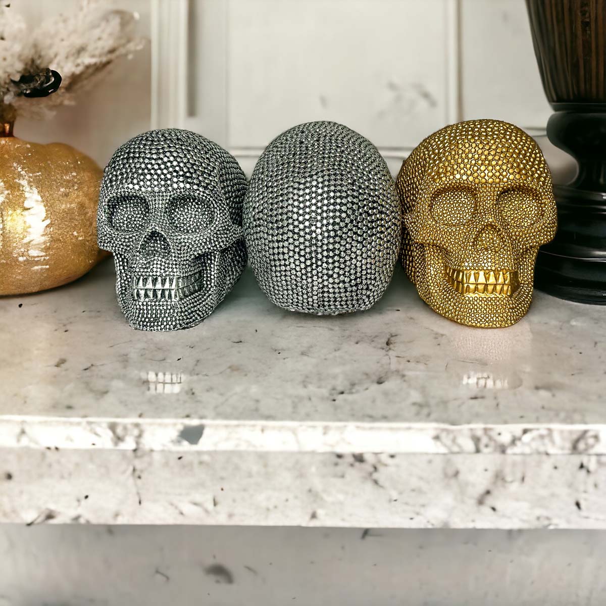 Resin Skull Gold - My American Goods