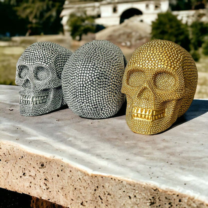Gia Roma Halloween Resin Skull Gold