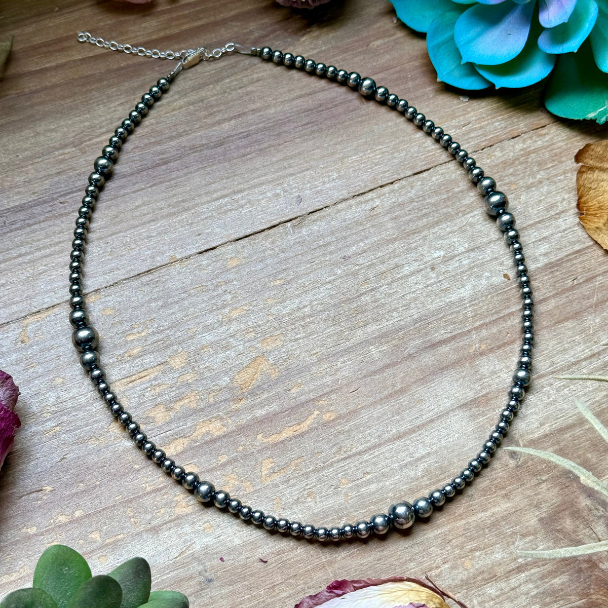 18" Graduated Sterling Silver Pearl Necklace – 4mm to 8mm