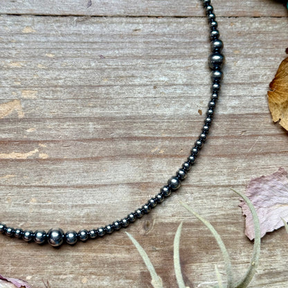 18" Graduated Sterling Silver Pearl Necklace – 4mm to 8mm