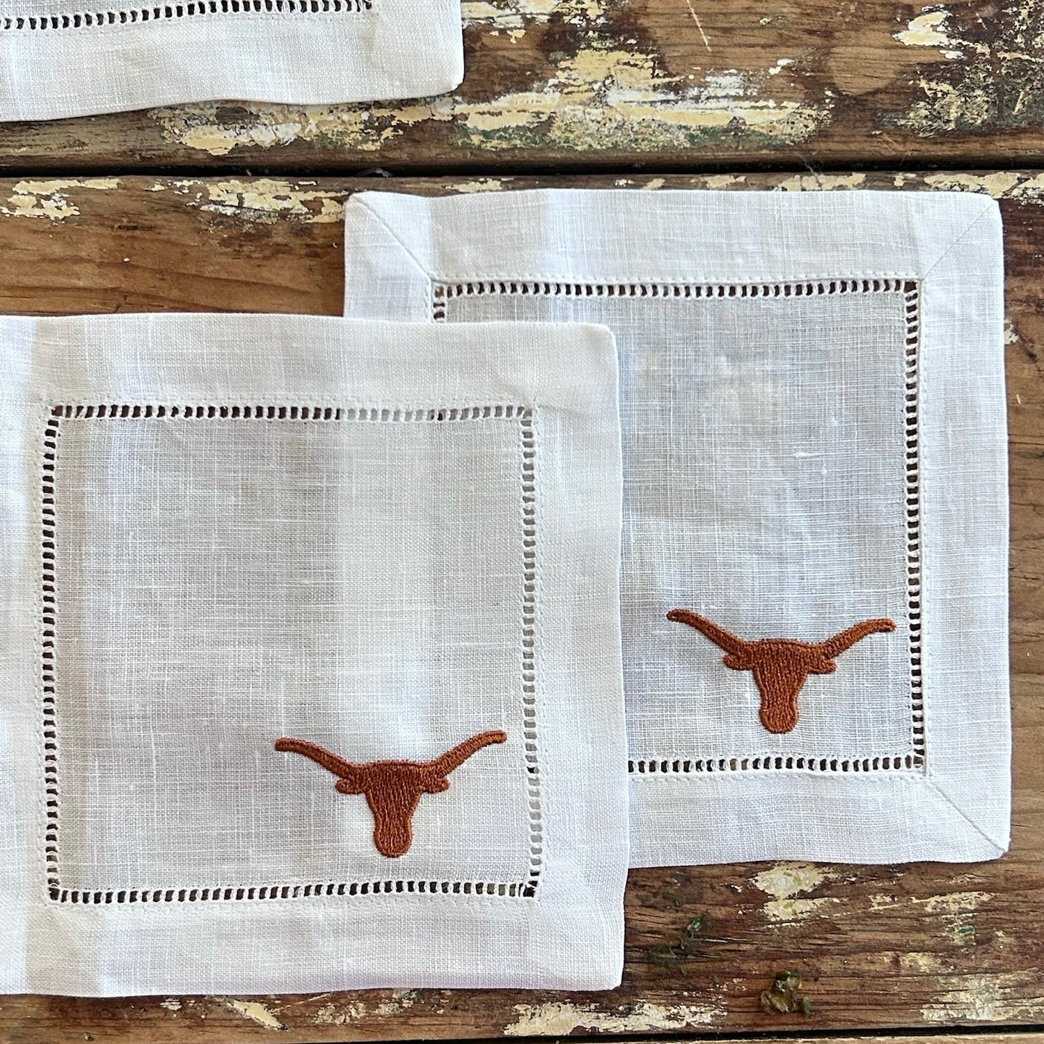 Texas Longhorns Embroidered Cocktail Napkins