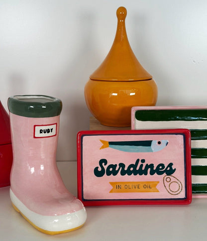 Ruby Clay Company "Canned" Sardine Tray in Pink