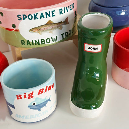 Ruby Clay Company "Canned" Tuna Vase