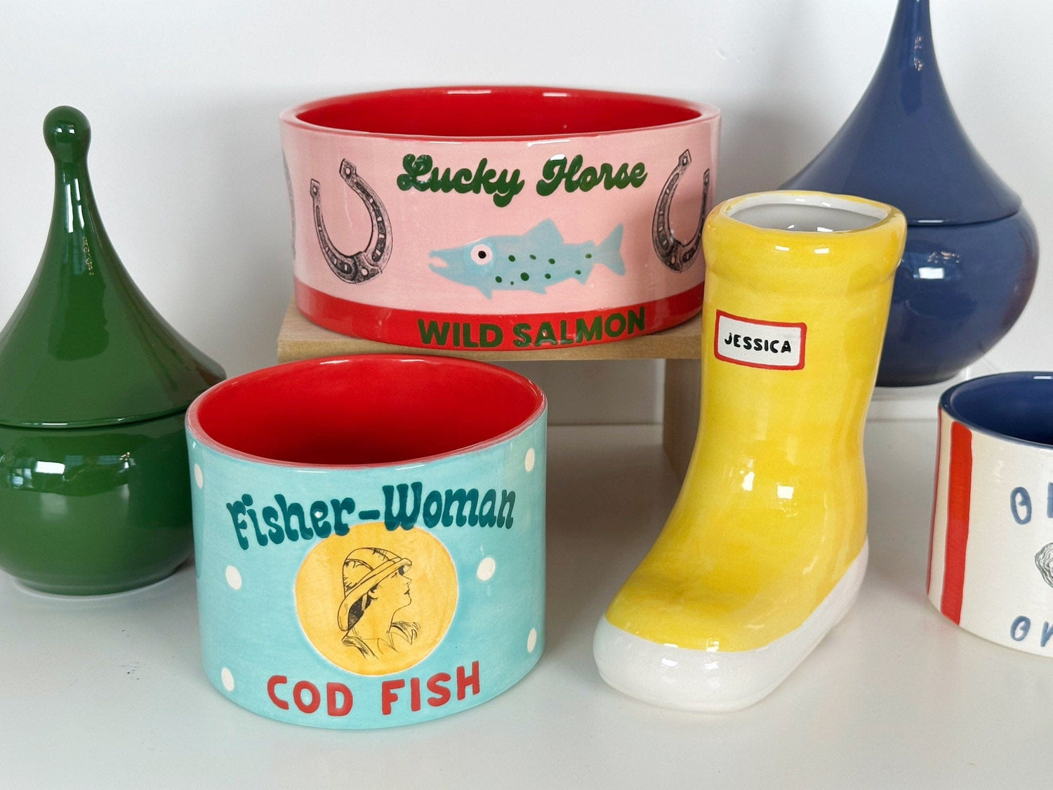 Ruby Clay Company "Canned" Cod Fish Vase