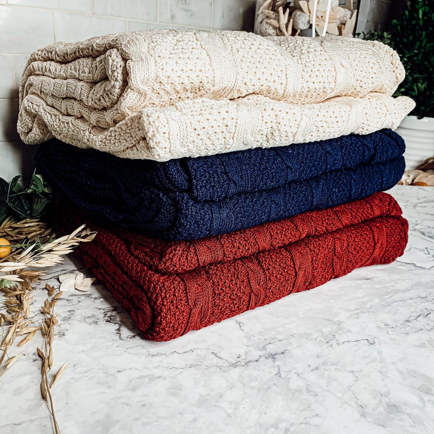 Gia Roma Throw Blanket Claret Knit Sweater Throw