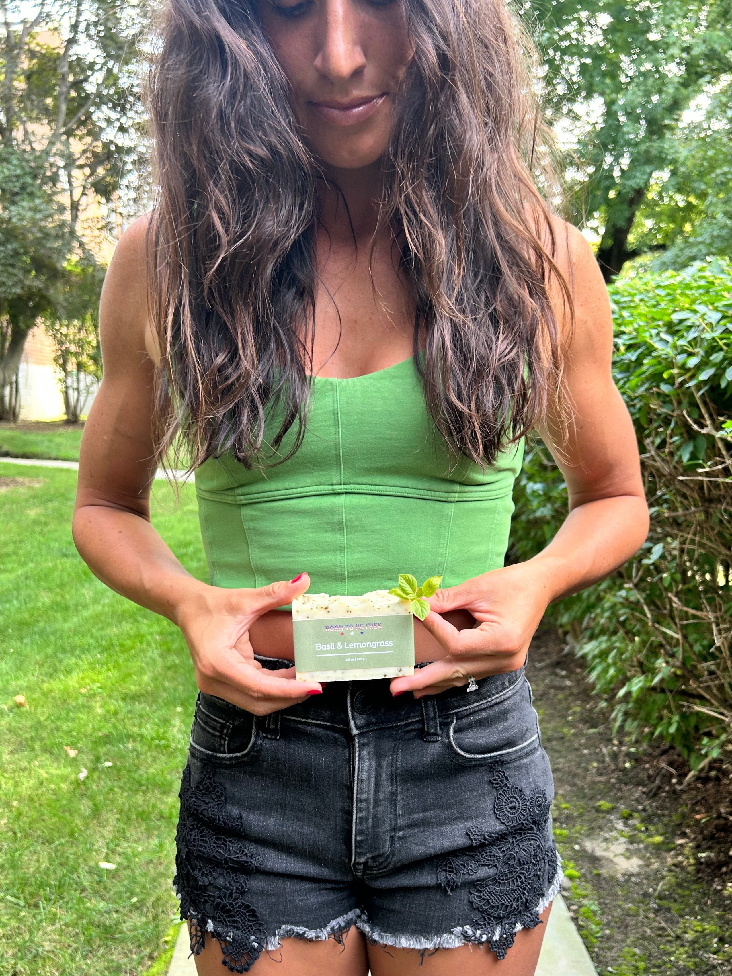 Basil &amp; Lemongrass Tallow Soap Bar - My American Goods