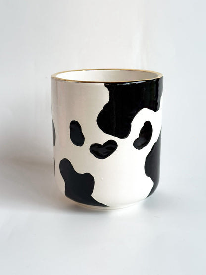 Ruby Clay Company Black Cow Print Vase