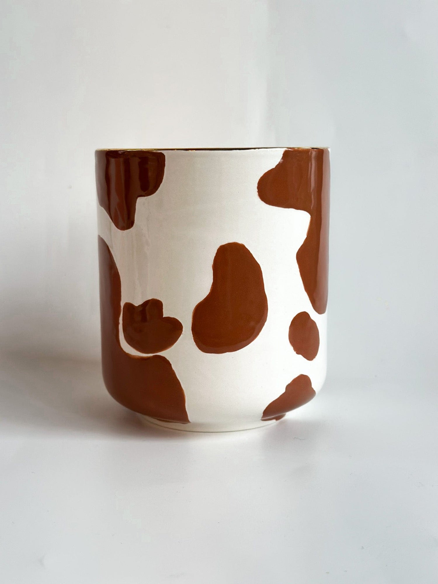 Ruby Clay Company Chocolate Cow Print Vase