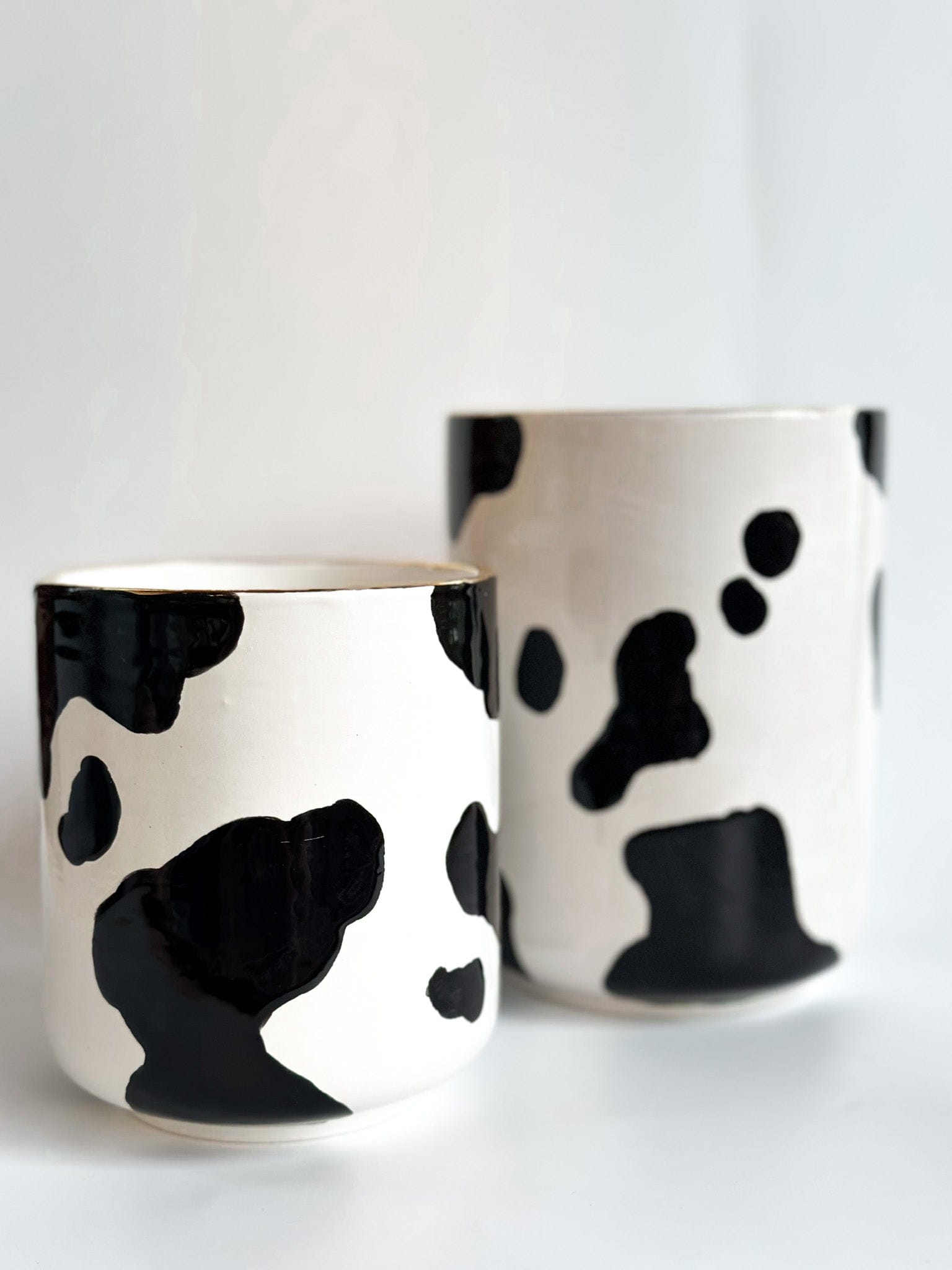 Ruby Clay Company Cow Print Large Vase/Utensil Holder