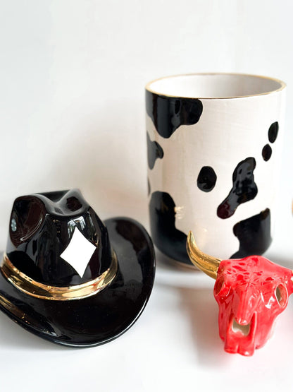 Ruby Clay Company Cow Print Vase