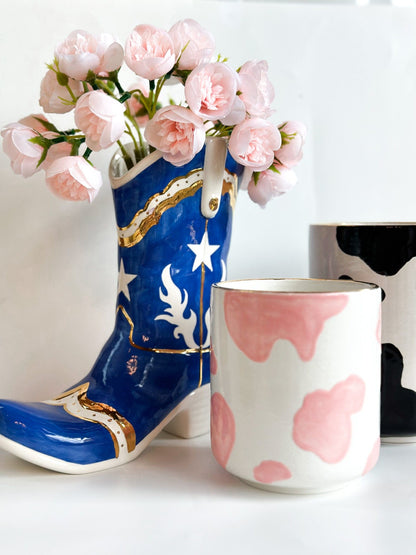 Ruby Clay Company Cow Print Vase