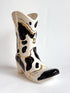 Ruby Clay Company Black Monogrammed Cow Print Cowboy Boot Vase
