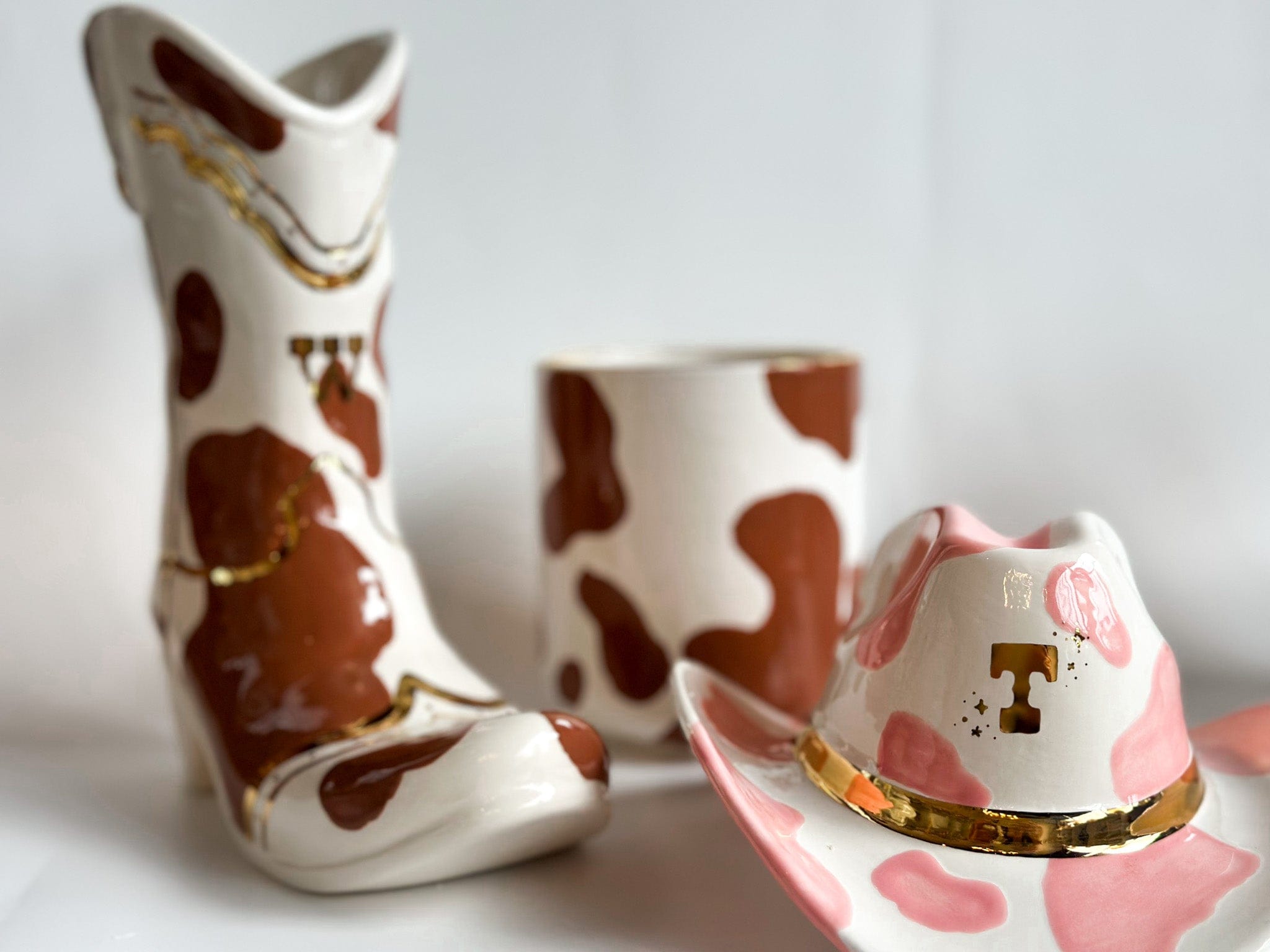 Ruby Clay Company Cow Print Vase