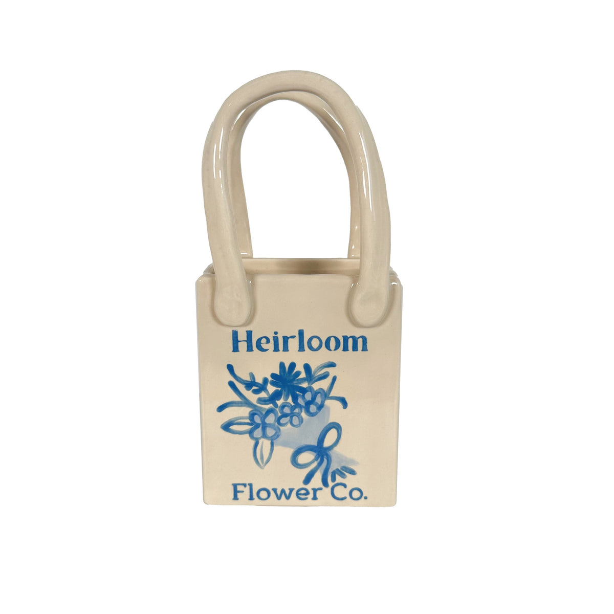 Heirloom Flower Tote Bag Bud Vase Featuring Handpainted Artwork