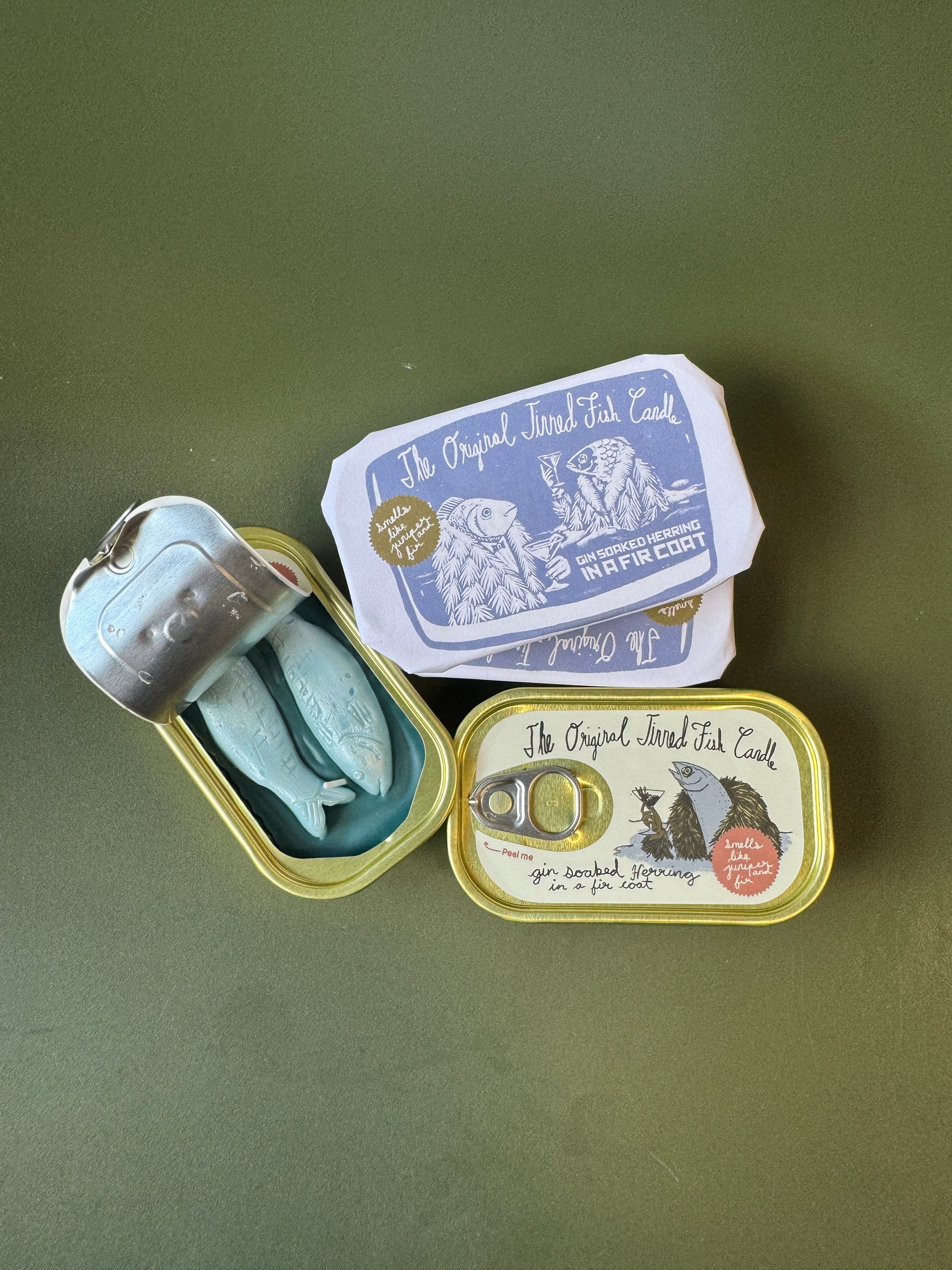 Tinned Candle Tinned Fish Candle - Juniper and Fraser Fir